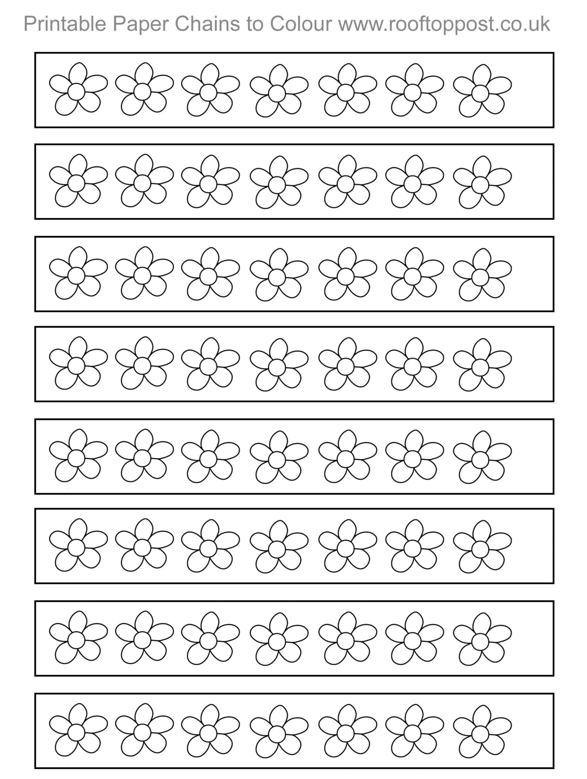 Printable Flower Paper Chain To Colour - Rooftop Post Printables pertaining to Printable Paper Chain