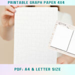 Printable Graph Paper   1/4 Inch 4X4, Quad Ruled Paper Throughout Printable 4X4 Graph Paper