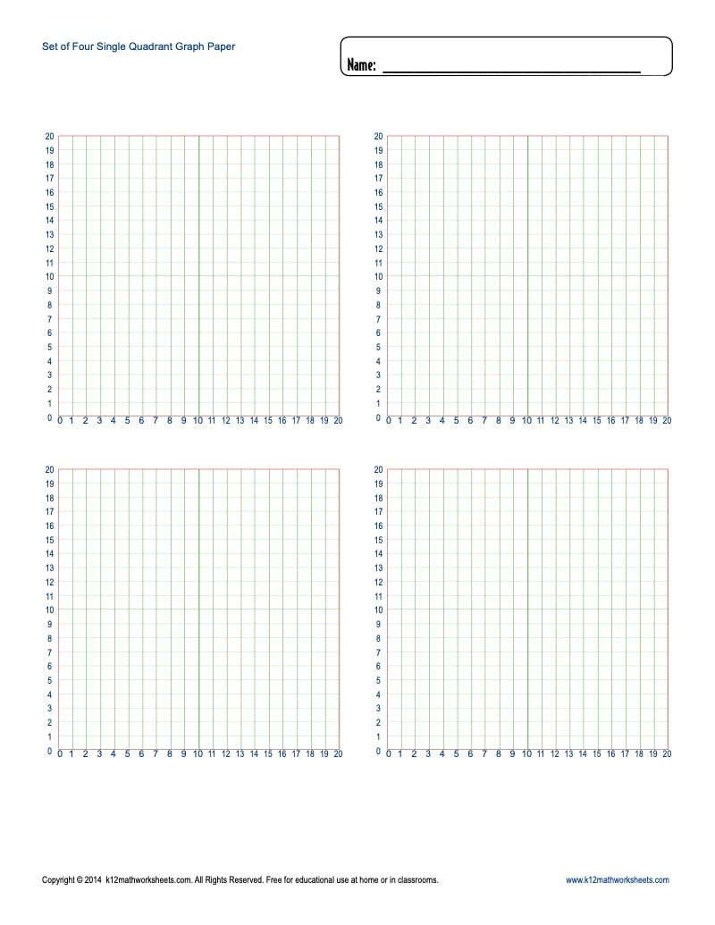 Printable Graph Paper - Blank Templates in First Quadrant Graph Paper Printable