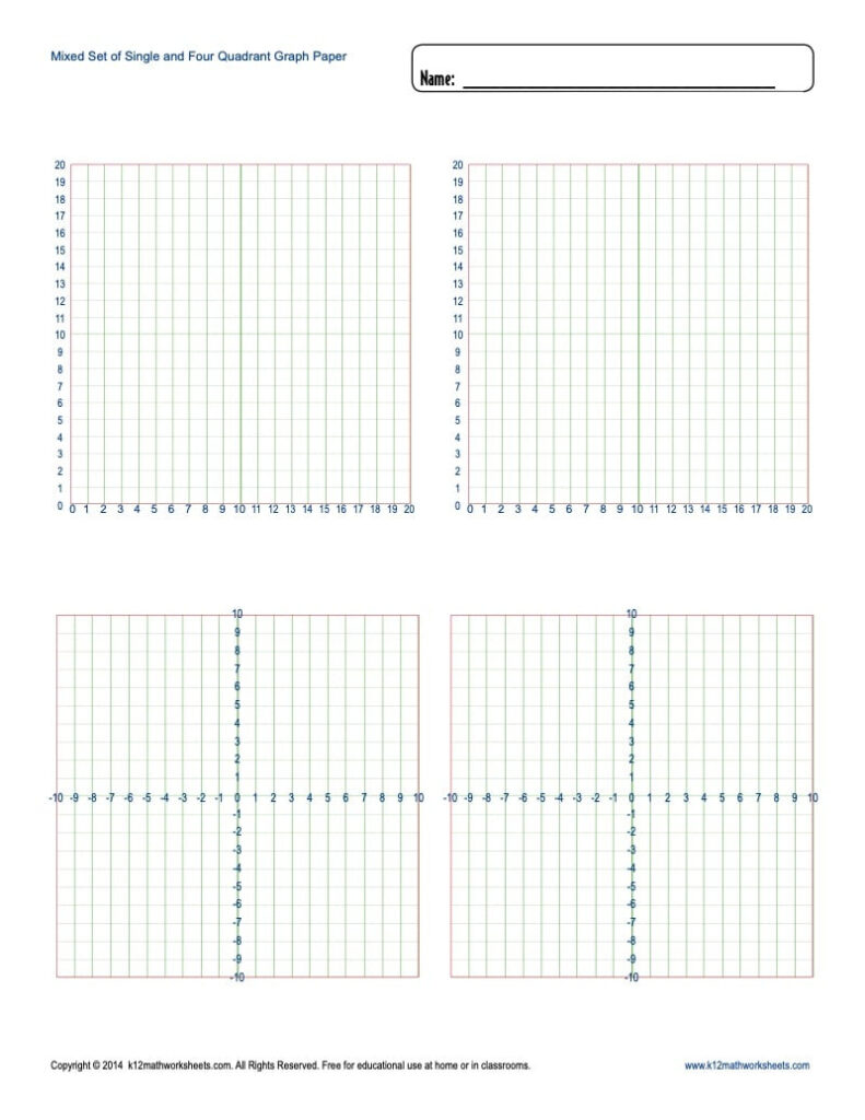 Graph Paper Printable 4 Per Page | Grid Paper Printable