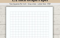 Printable Half Inch (.50 Inch) Graph Paper, Two Squares Per Inch with regard to Printable 1/2 Graph Paper
