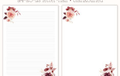 Printable Letter Paper, Letter Writing Paper, Decorative Paper intended for Letter Printable Paper