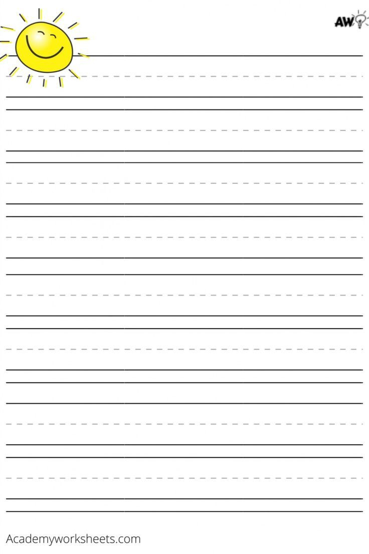 Printable Lined Paper - Children Elementary Age for Kindergarten Writing Paper Printable
