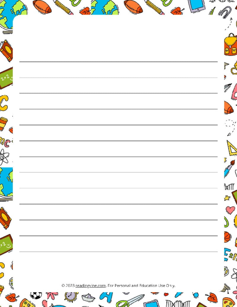 Printable Lined Paper - Over 100 Writing Paper Designs intended for Printable Paper with Lines For Kids