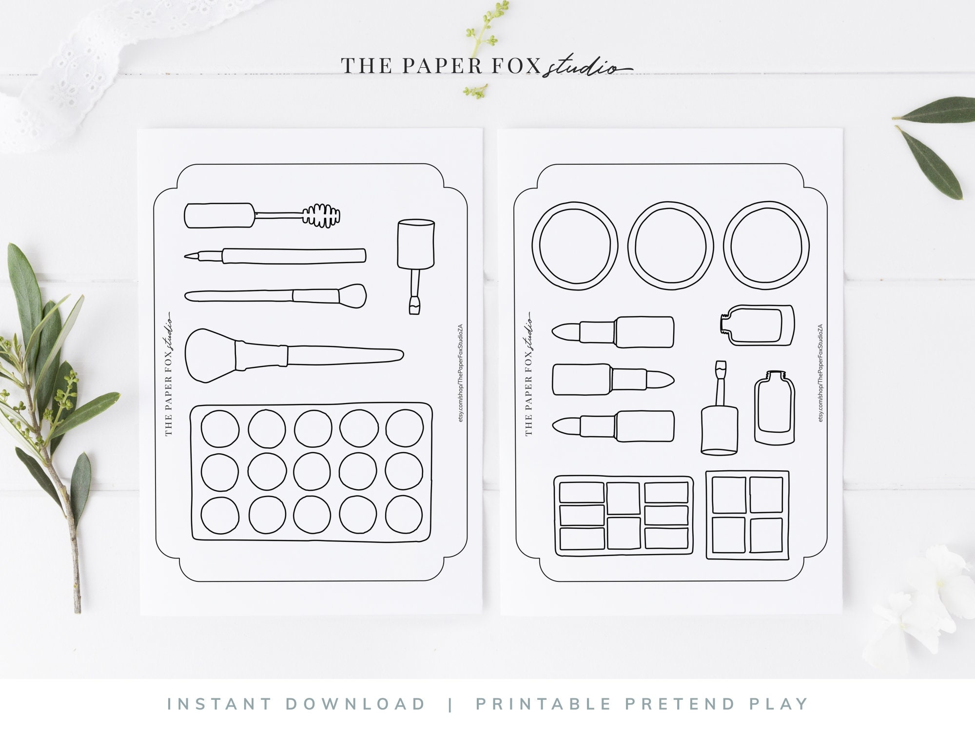 Printable Makeup Pretend Play Kit, Print At Home Kids Toys for Printable Paper Makeup