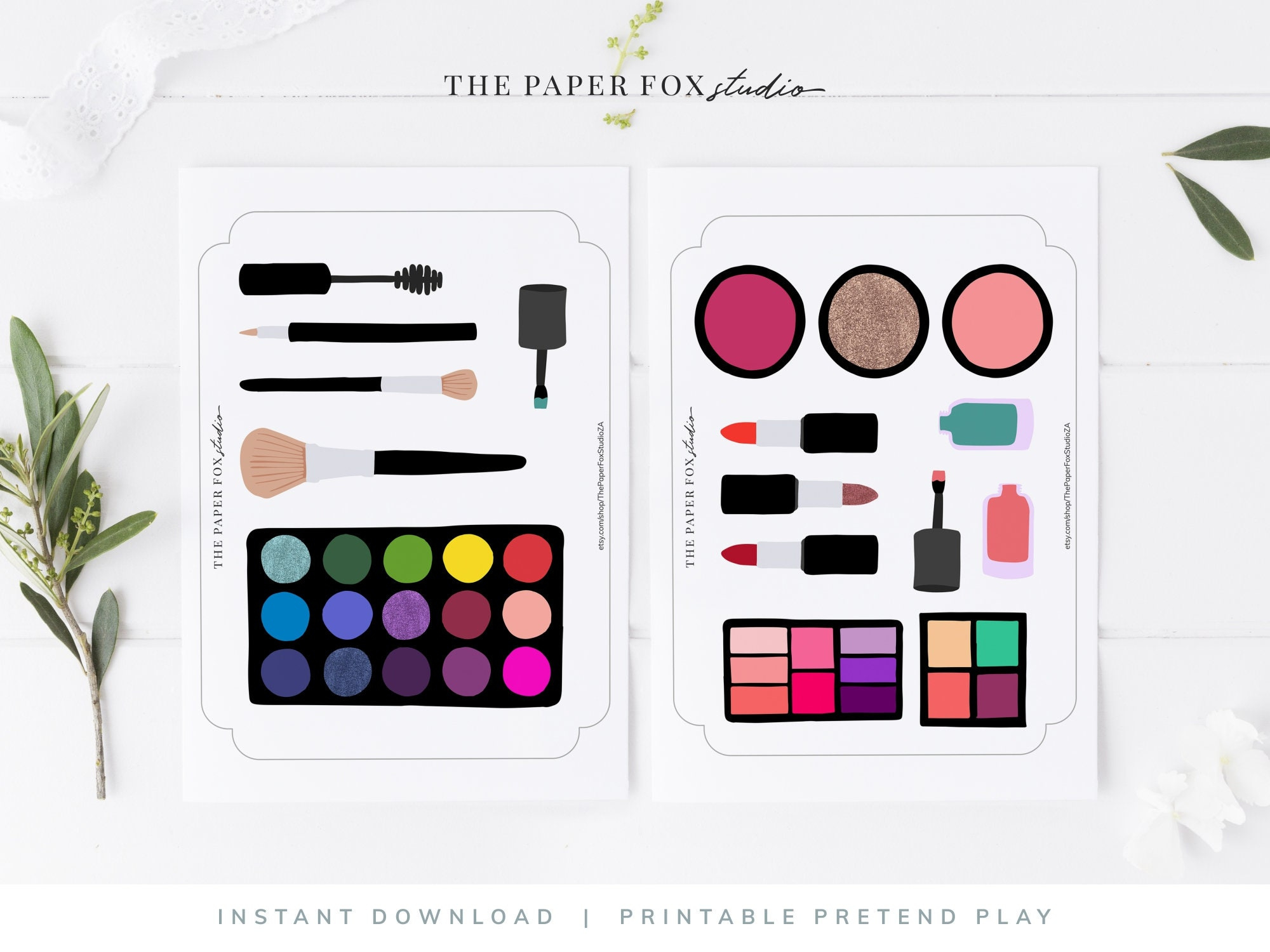 Printable Makeup Pretend Play Kit, Print At Home Kids Toys for Printable Paper Makeup