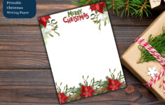 Printable Merry Christmas Writing Paper, 8.5"X11" Unlined Writing for Merry Christmas Printable Paper