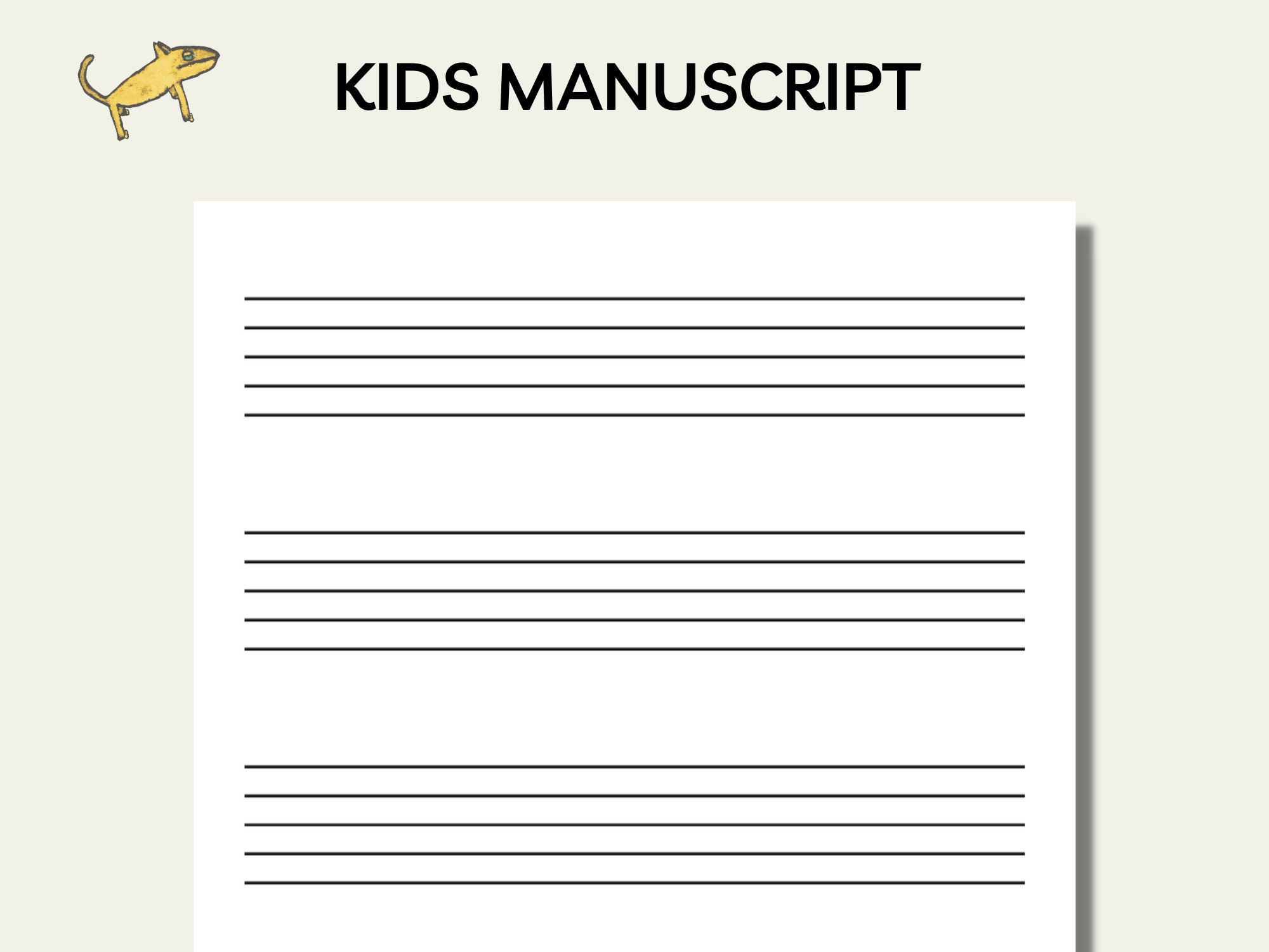 Printable Music Manuscript , Kids Music Paper, Large Staff Paper intended for Manuscript Paper Printable