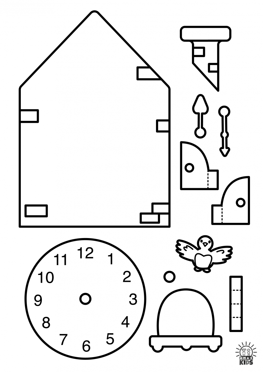 Printable Paper Cuckoo Clock For Kids | Amax Kids with regard to Paper Clock Printable
