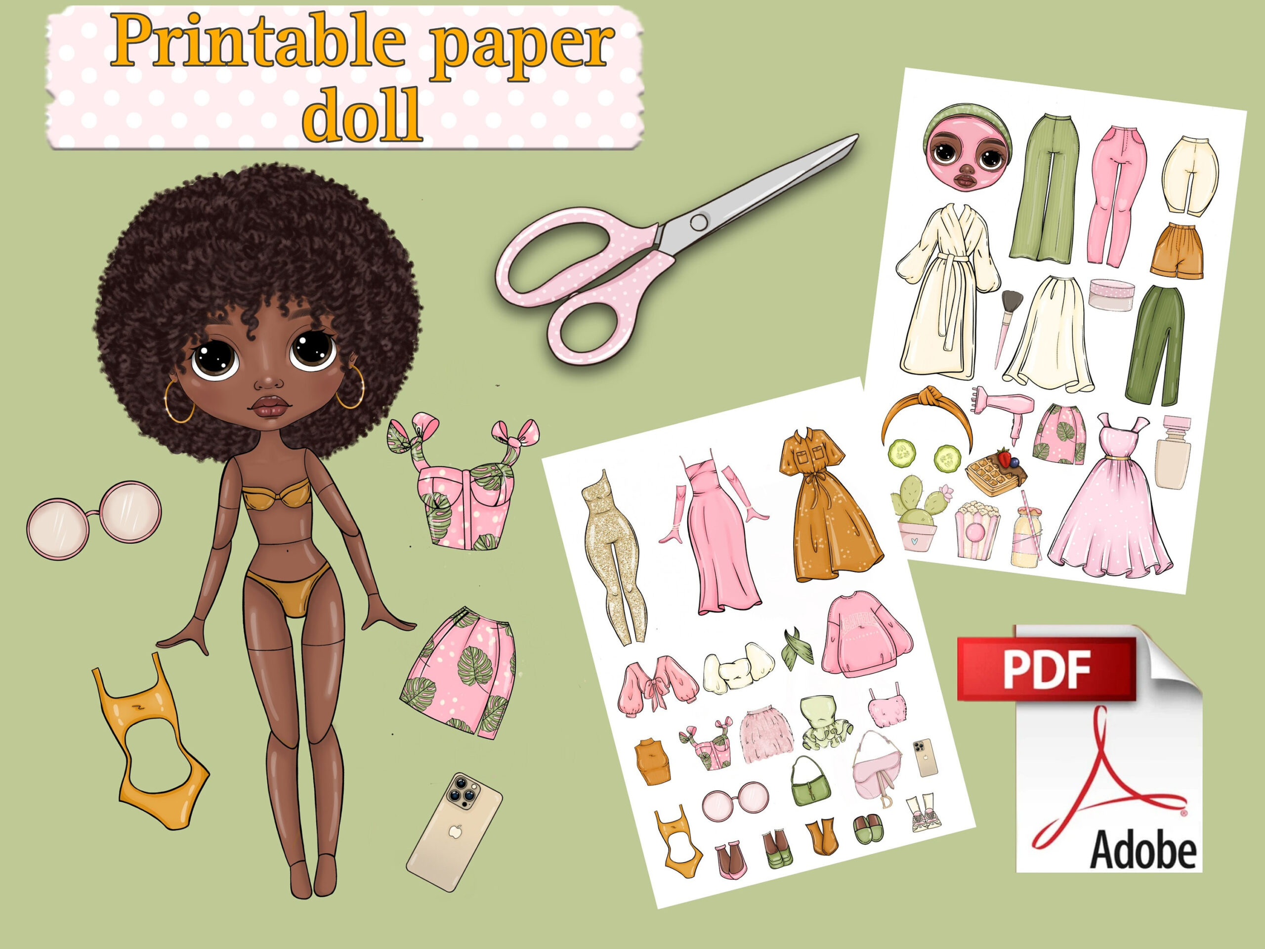 Printable Paper Doll Blythe With Clothes - Digital Pdf Instant in Printable Paper Doll Template