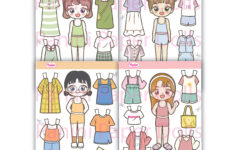Printable Paper Doll Cute Kawaii Paper Dolls Dress Up Toys Instant throughout Cute Printable Paper Dolls