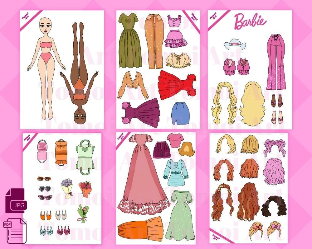 Printable Paper Doll Dress Up Girls Korean Paper Doll Kpop Doll for Printable Paper Doll Dresses
