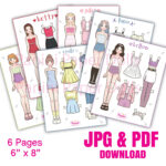 Printable Paper Doll Dress Up Girls Korean Paper Doll Kpop Doll In Etsy Printable Paper Dolls