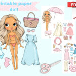 Printable Paper Doll Summer Blythe With Clothes   Digital Pdf Inside Paper Doll Template Printable