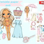 Printable Paper Doll Summer Blythe With Clothes   Digital Pdf With Regard To Printable Paper Doll Printable