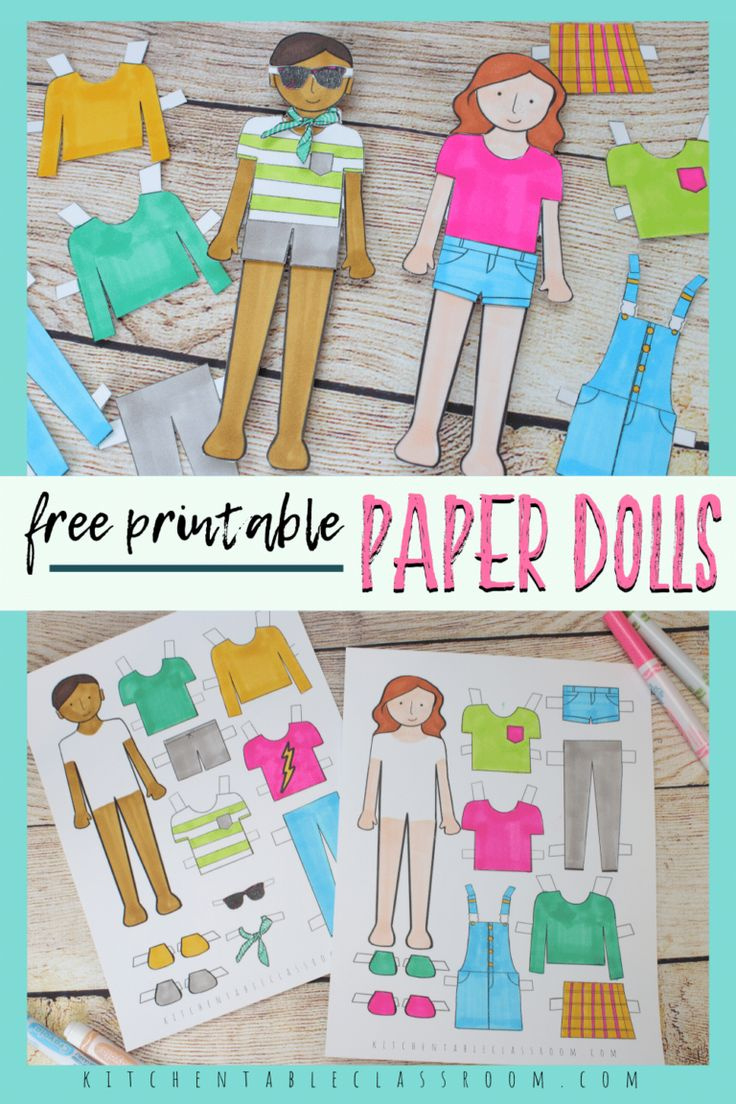 Printable Paper Doll Templates- Color And Play - The Kitchen Table regarding Free Printable Paper Doll Template For Adults