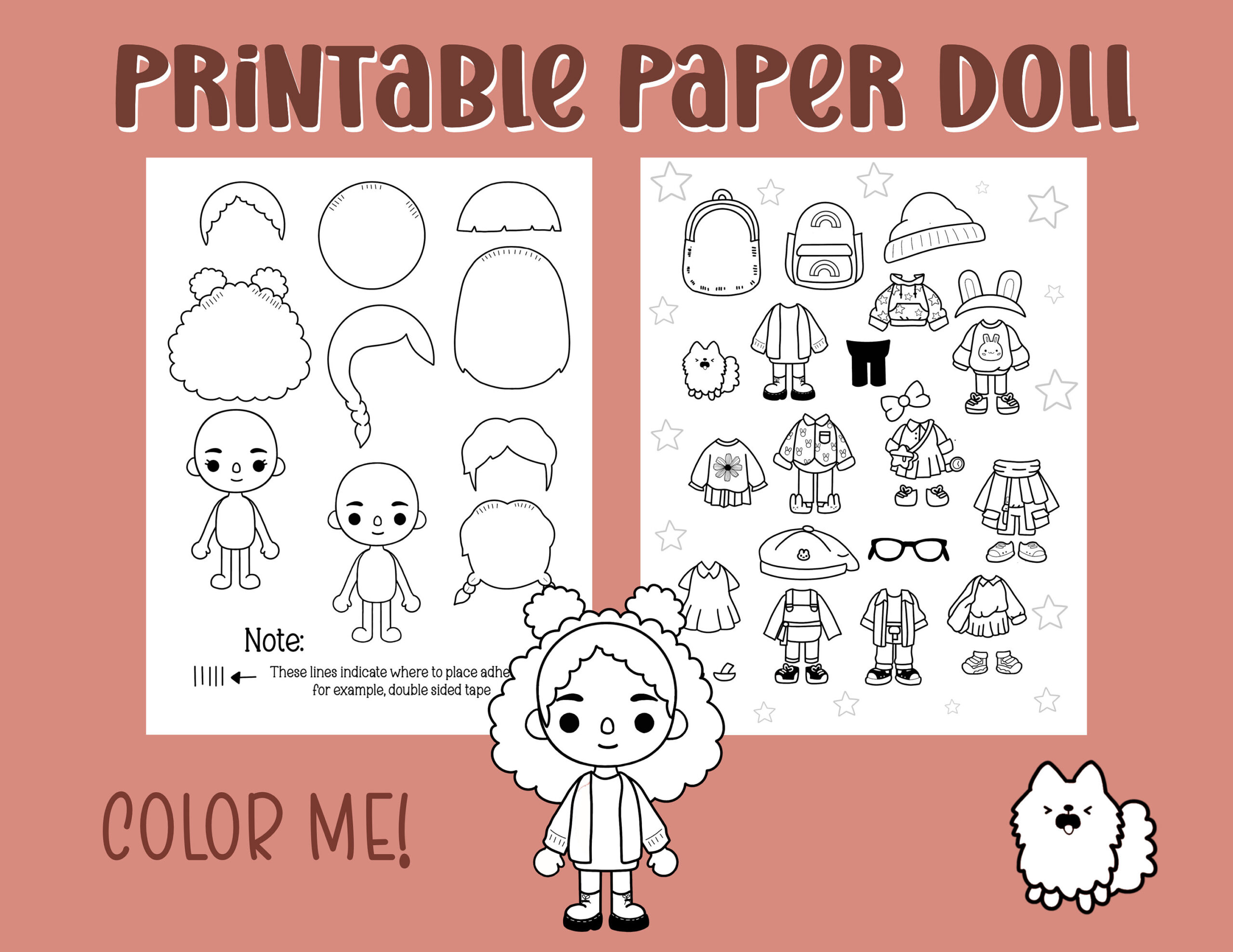 Printable Paper Doll, Toca Boca Inspired, Quiet Book, Kids regarding Toca Boca Printable Paper Doll Free Download