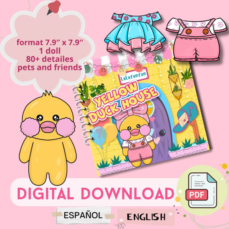 Printable Paper Doll Duck