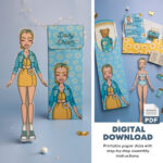 Printable Paper Dolls Dress Up Kit, Floral Daisy Outfits, Diy Throughout Printable Paper Dolls Katemade