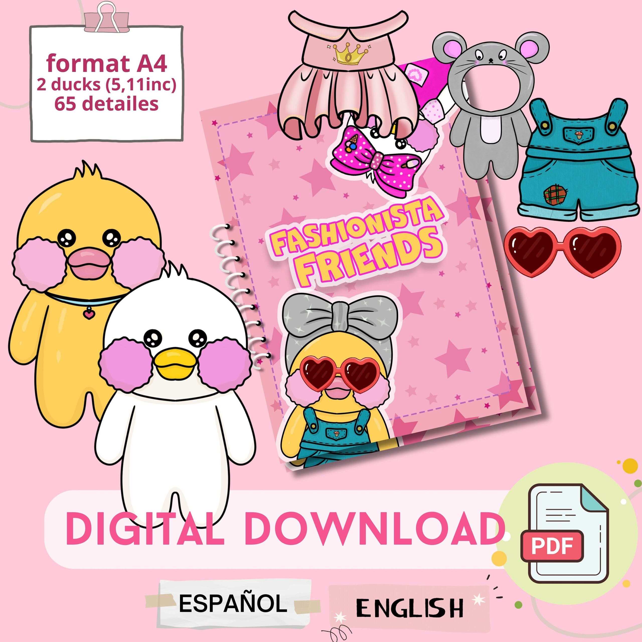 Printable Paper Duck Dollhouse (Format A4) Busy Book &amp;amp; Activities with Printable Paper Duck