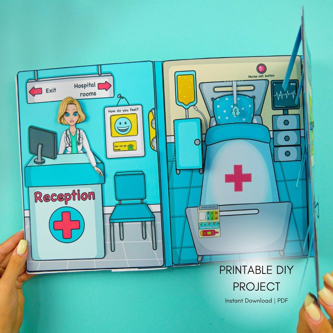 Printable Paper Hospital With Dolls | Digital Download | Creative Kids Activities | Instant Download | Craft At Home - Etsy throughout Printable Paper Hospital