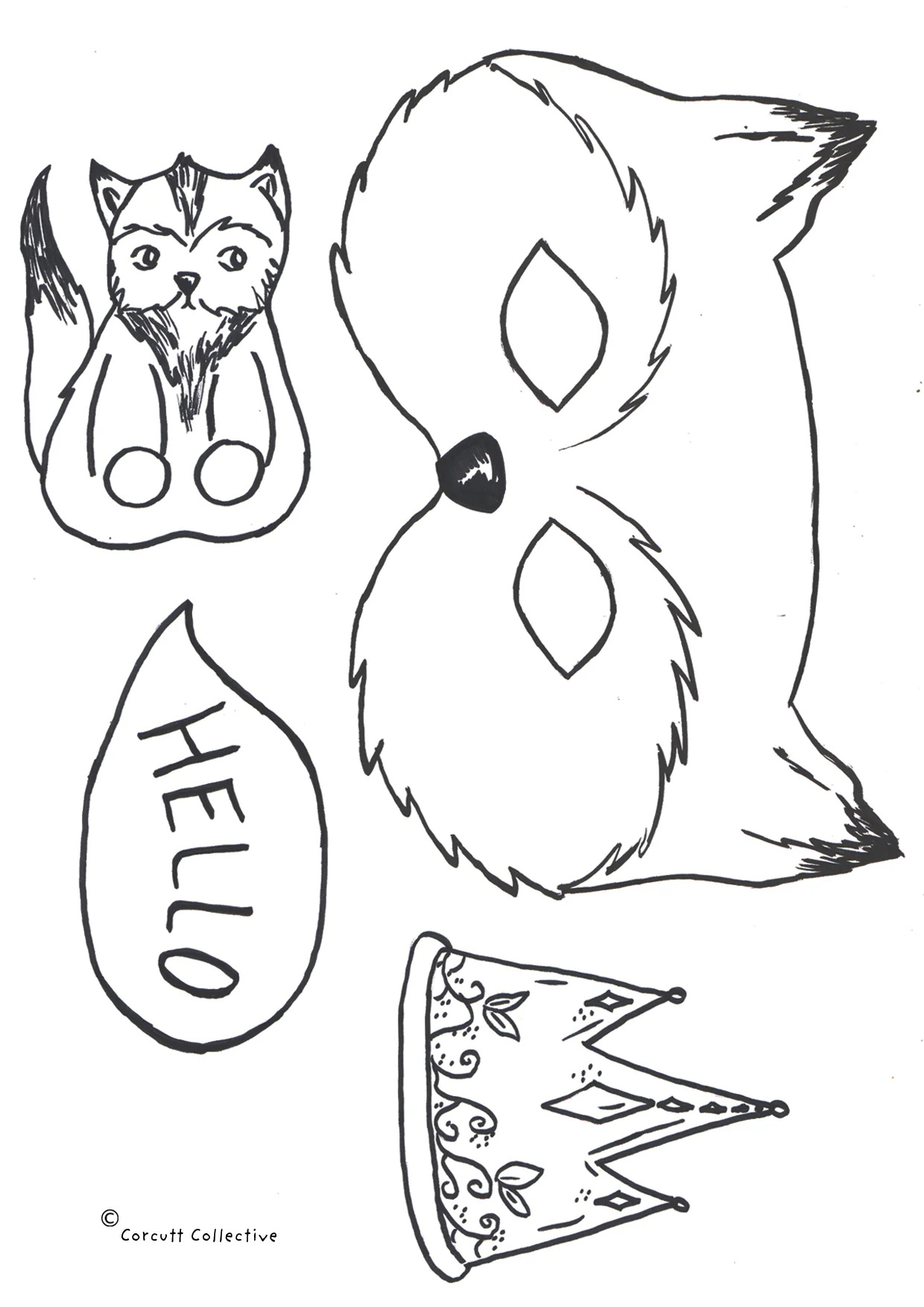 Printable Paper Masks — Corcutt Collective with regard to Printable Paper Mask