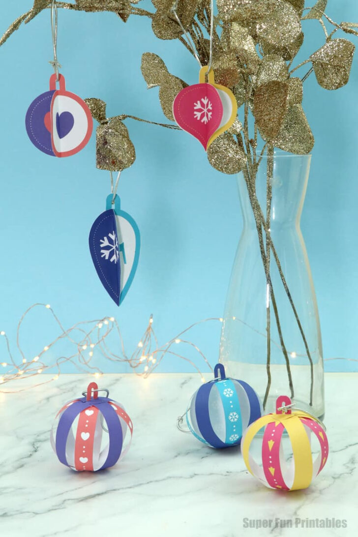 Printable Paper Christmas Ornaments