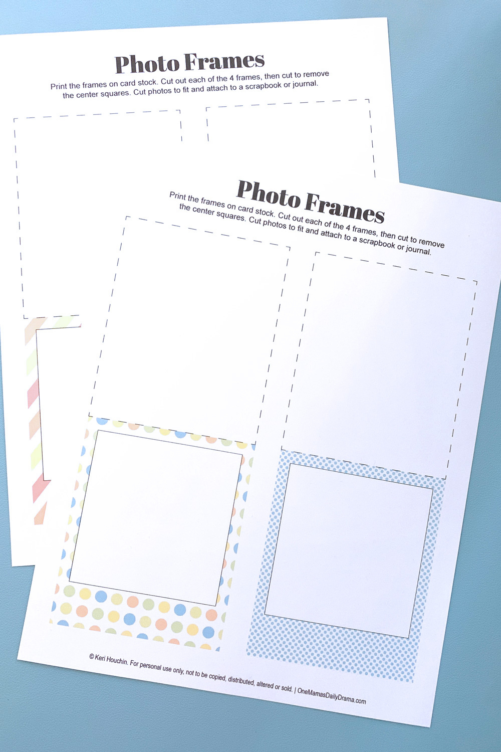 Printable Paper Picture Frame For Cute Polaroid-Inspired Photos for Printable Paper Frames