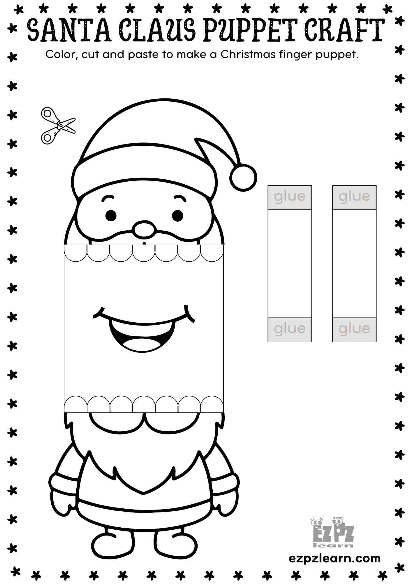 Printable Paper Santa Claus Christmas Puppet - Festive Diy Craft throughout Santa Printable Paper