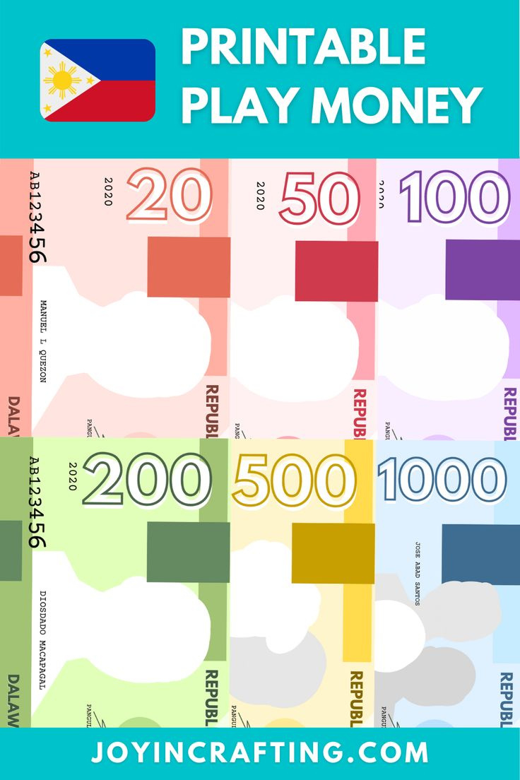 Printable Philippine Peso Play Money intended for Printable Paper Money Philippines