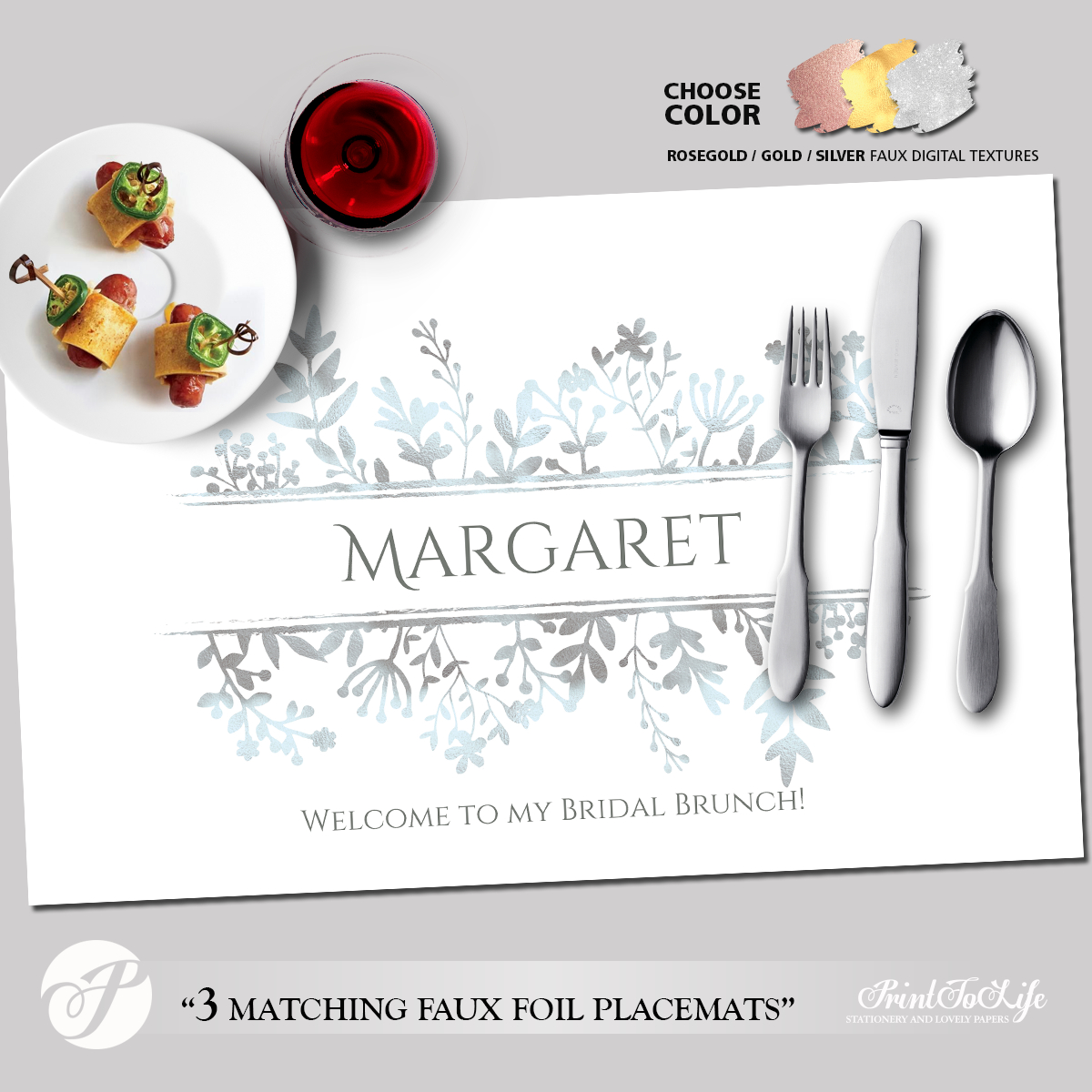 Printable Placemat Template, Personalized For Bridal Showers And regarding Printable Paper Placemats