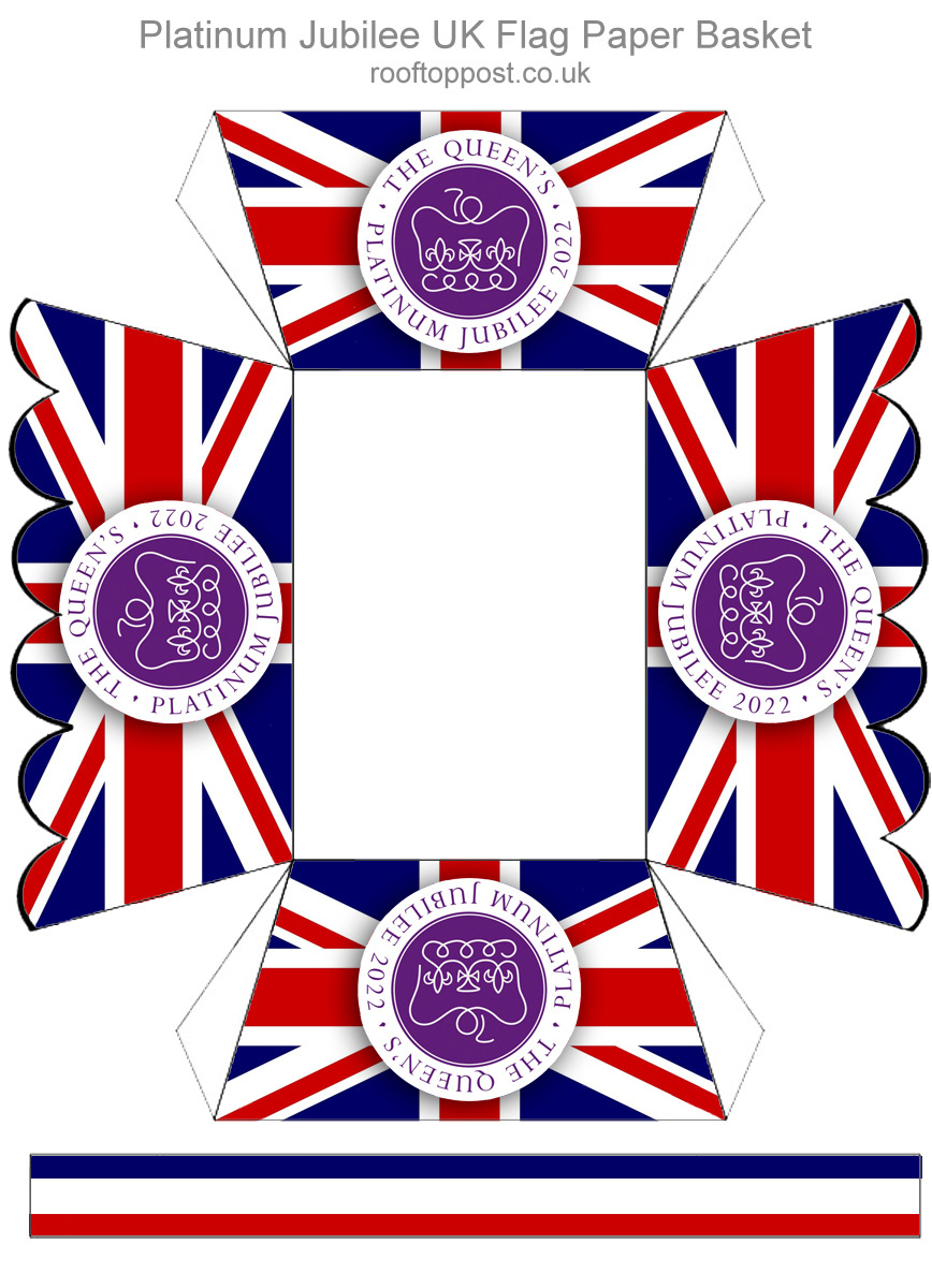 Printable Platinum Jubilee Paper Basket - Rooftop Post Printables intended for Party Printable Paper Uk