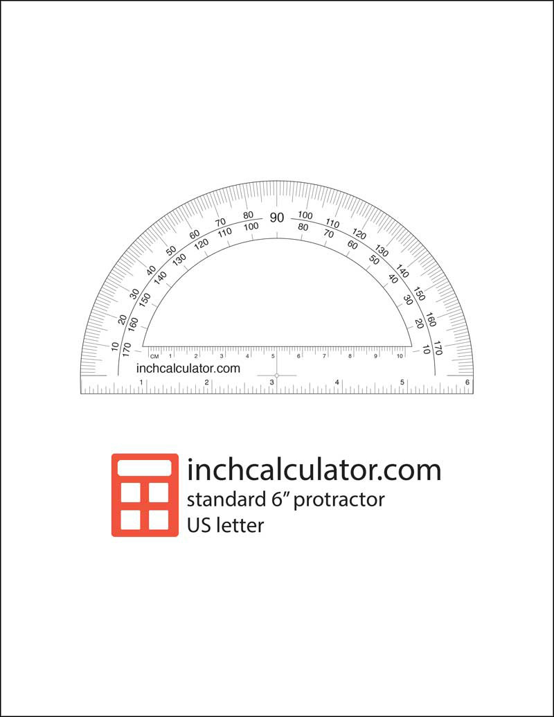 Printable Protractor - Inch Calculator intended for Printable Paper Protractor