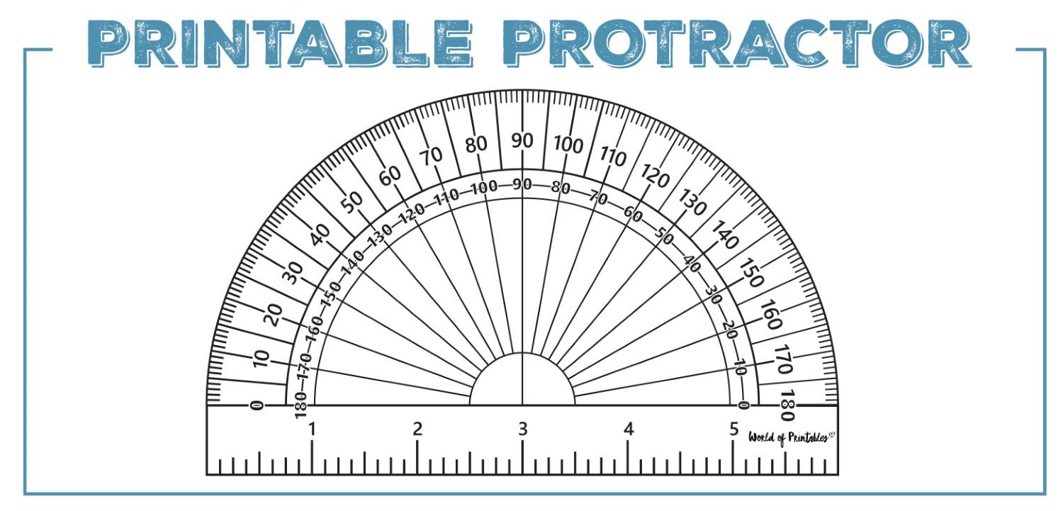 Printable Protractor - World Of Printables for Printable Paper Protractor