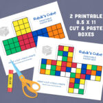 Printable Rubiks Cube Digital Download Paper Gift Box Colorful With Printable Paper Rubik'S Cube Template