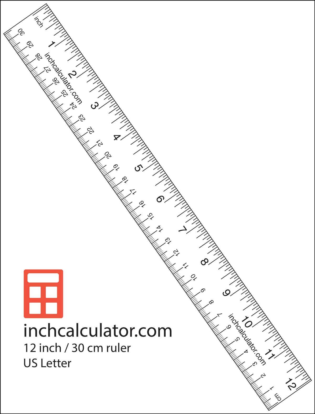 Printable Rulers - Free 12&amp;quot; Rulers - Inch Calculator throughout Printable Paper Tape Measure