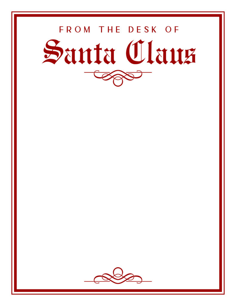 Printable Santa Letterhead Templates - 12 Free Printables with Printable Paper From Santa