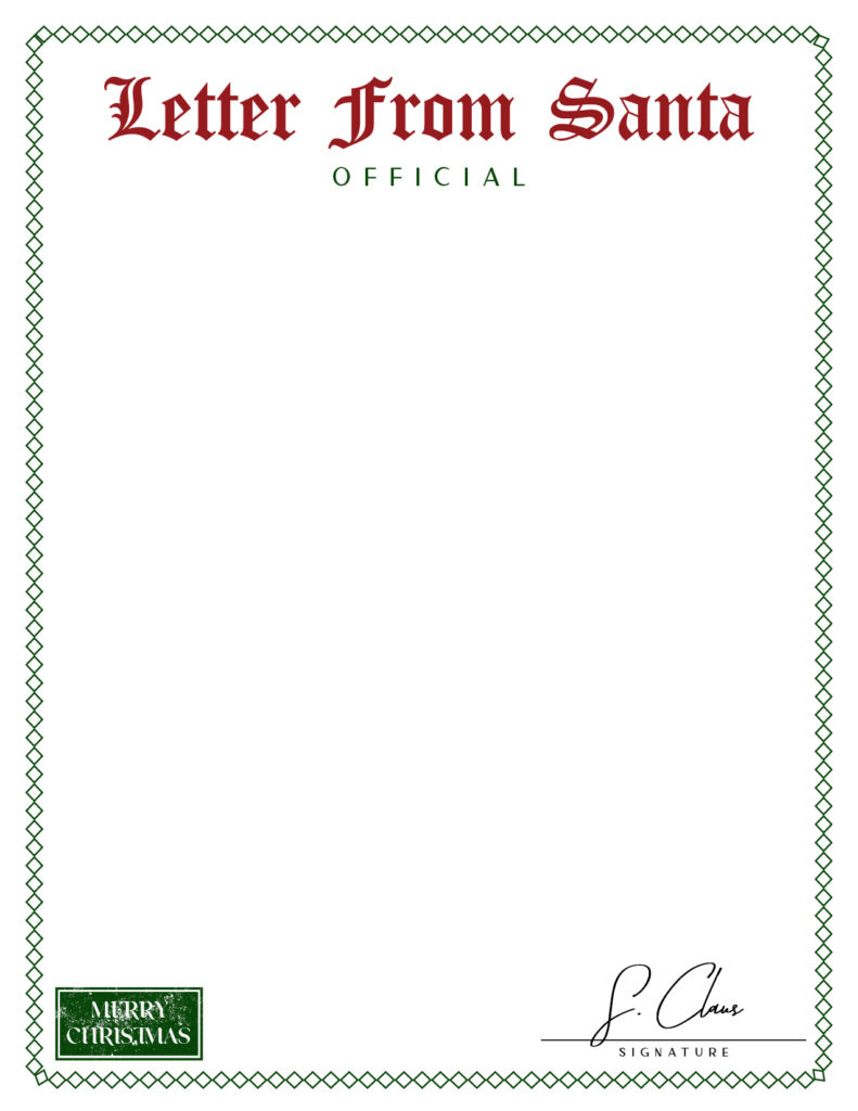 Printable Santa Letterhead Templates - 12 Free Printables with regard to Printable Paper From Santa