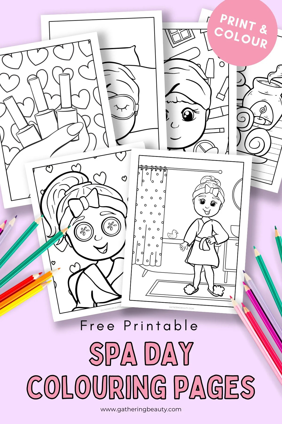 Printable Spa Day Colouring Pages — Gathering Beauty inside SPA Printable Paper