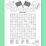 Printable Sports Word Search Puzzle   Chevron Lemon With Printable Paper Puzzle Games