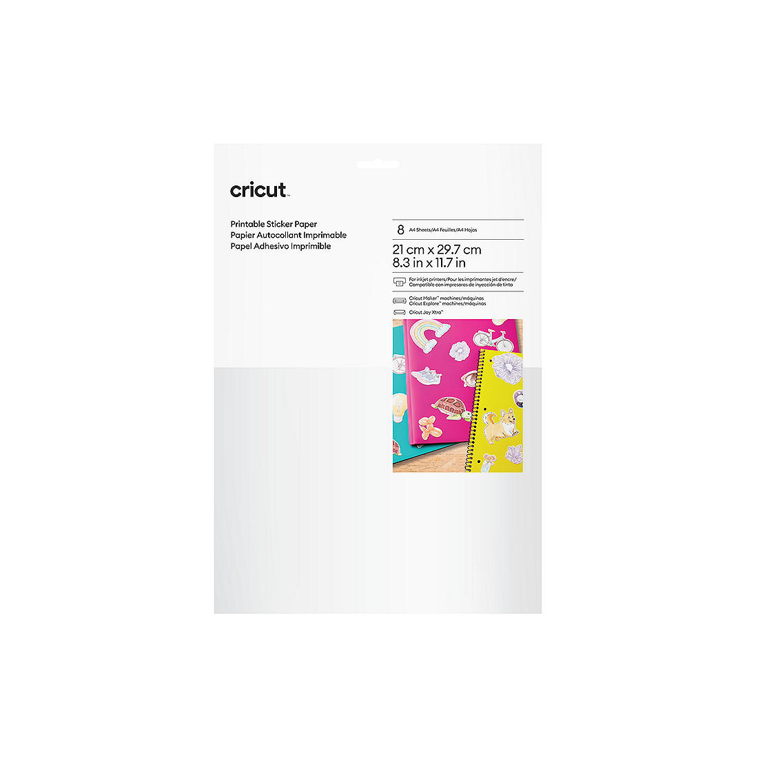 Printable Sticker Paper – A4 (8 Ct) | Cricut Shop regarding Cricut Printable Paper