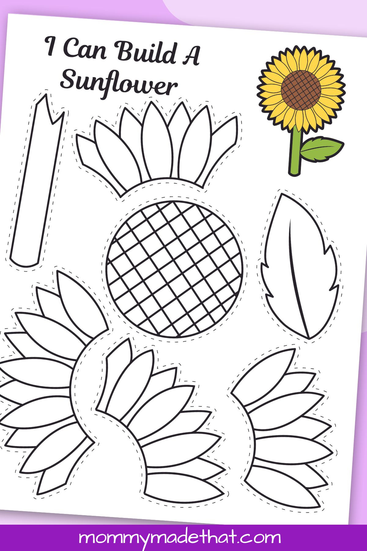Printable Sunflower Craft Template regarding Printable Paper Sunflower Template