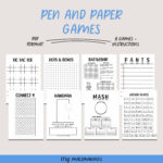 Printable Travel Games | Pen And Paper Games | Road Trip Games   Etsy Inside Printable Paper Games
