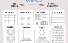 Printable Travel Games | Pen And Paper Games | Road Trip Games - Etsy inside Printable Paper Games