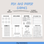 Printable Travel Games | Pen And Paper Games | Road Trip Games   Etsy Intended For Fun Printable Paper Games