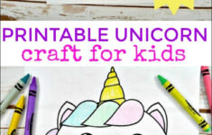 Printable Unicorn Craft For Kids - Mess For Less regarding Unicorn Printable Paper