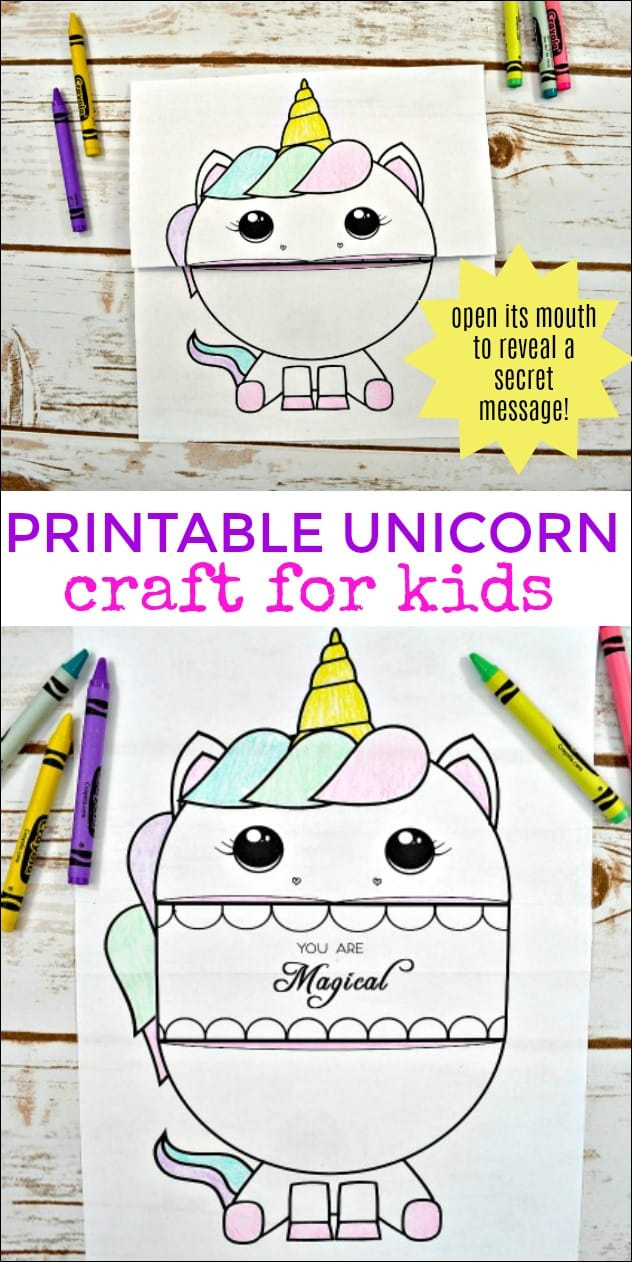 Printable Unicorn Craft For Kids - Mess For Less regarding Unicorn Printable Paper