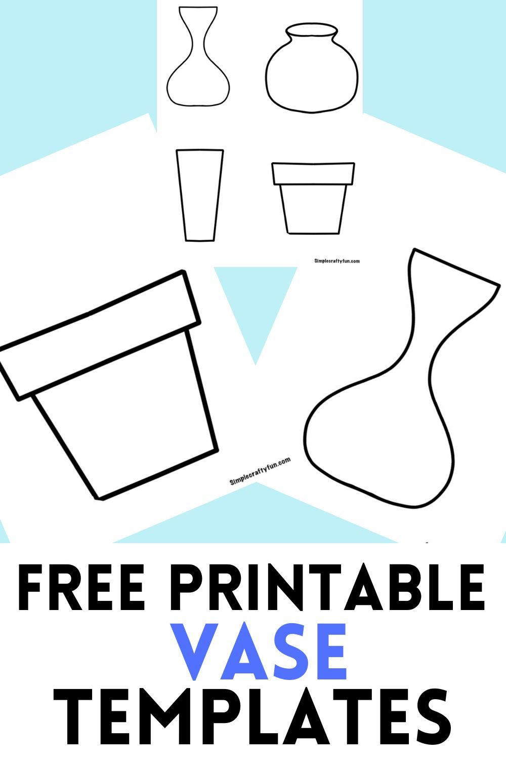 Printable Vase Templates For Crafts 4 Shapes - within Free Printable Paper Vase Template