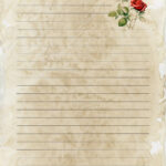 Printable Writing Paper, Vintage, 10 Lined Sheets, Printable Regarding Vintage Paper Printable