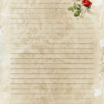 Printable Writing Paper, Vintage, 10 Lined Sheets, Printable With Regard To Vintage Printable Paper